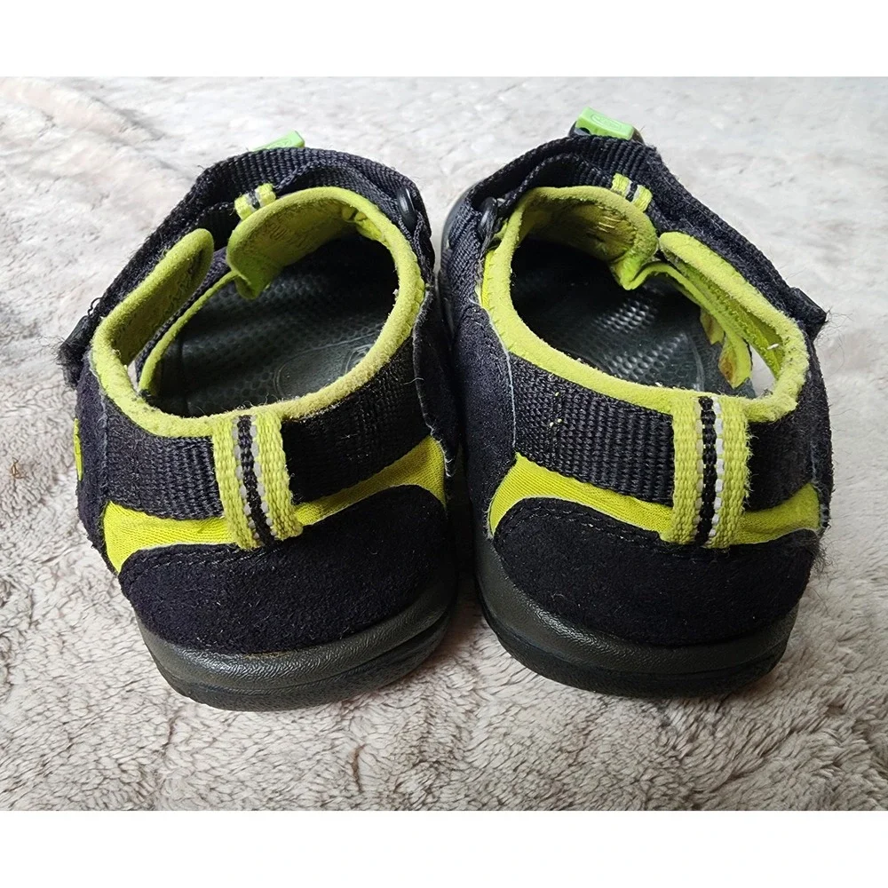 Keen Newport H2 Kids Waterproof Sandals Black Lime Green 5 1009965